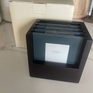 New things remembered glass photo coasters w holder